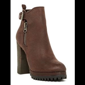 Rebels Brown Suede Platform Booties